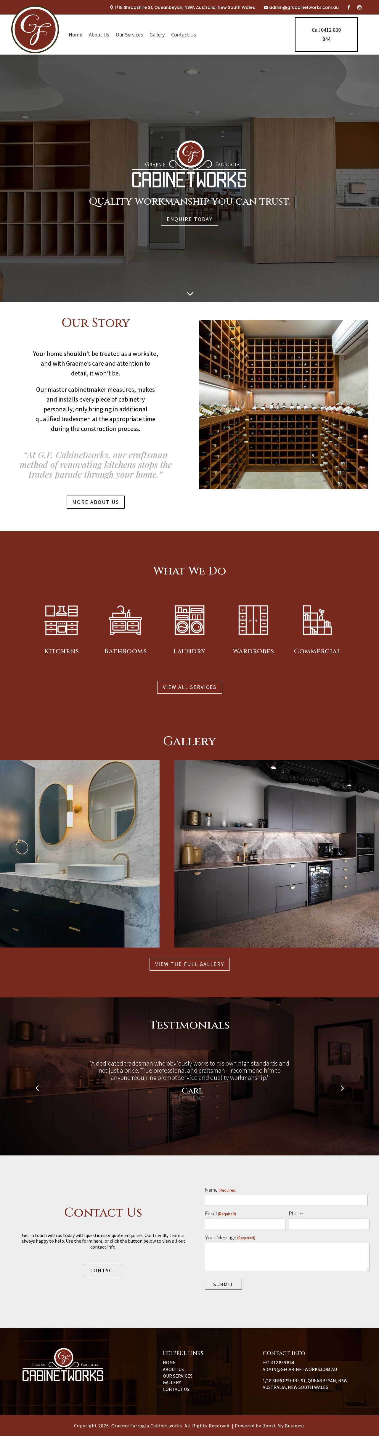 Graeme Farrugia Cabinetworks website
