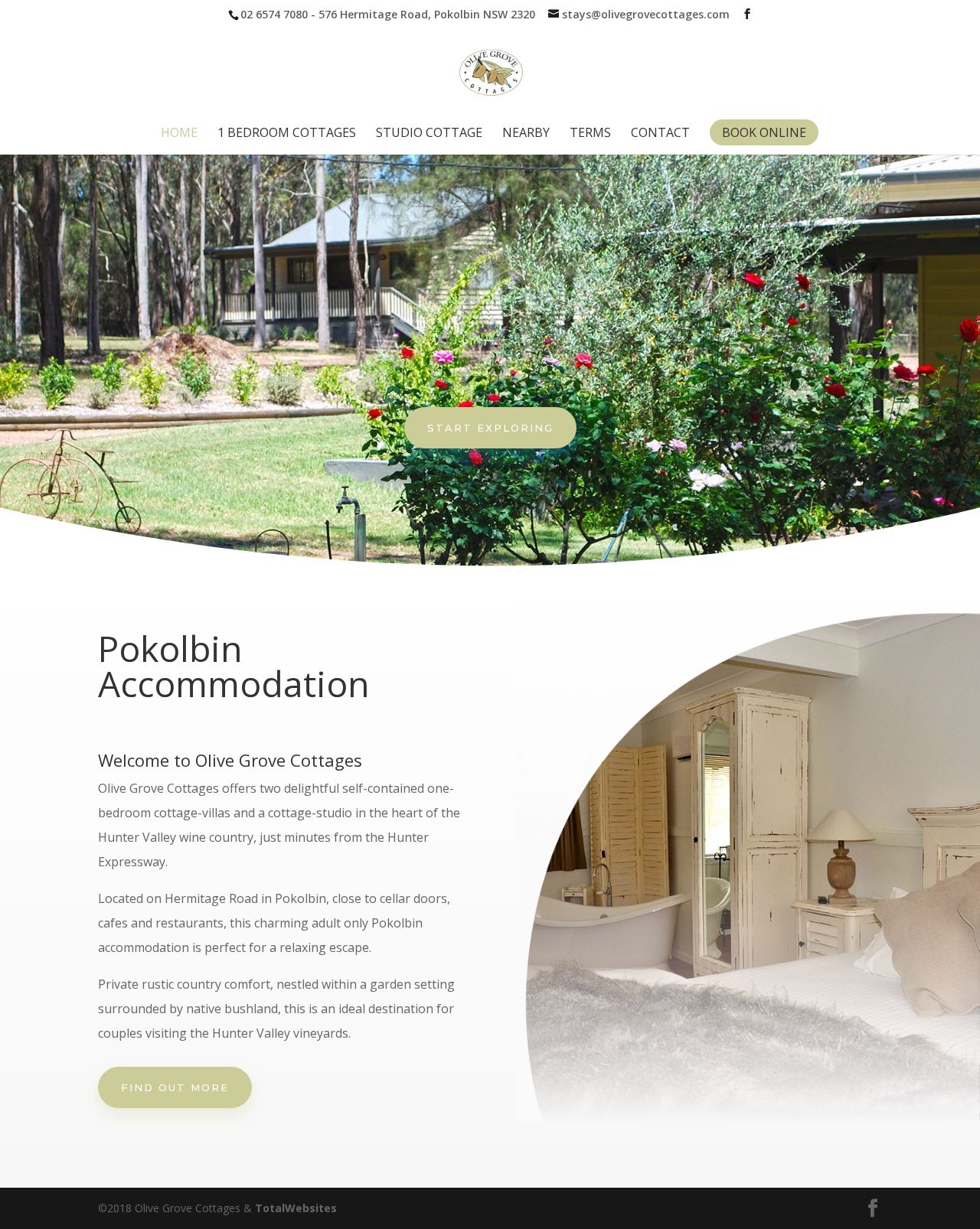 Olive Grove Cottages website