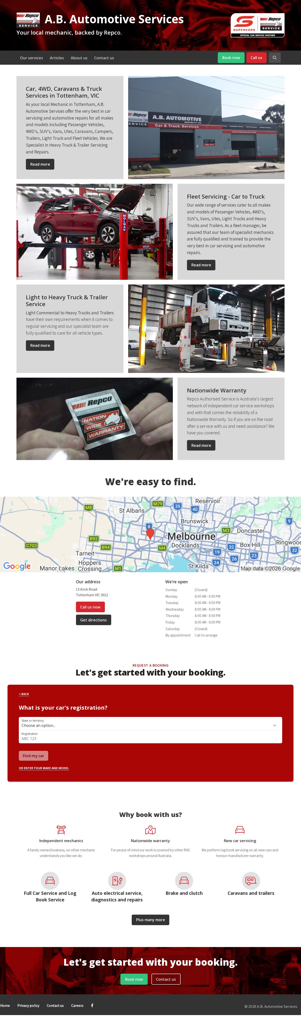 AB Automotive & 4WD Servicing website