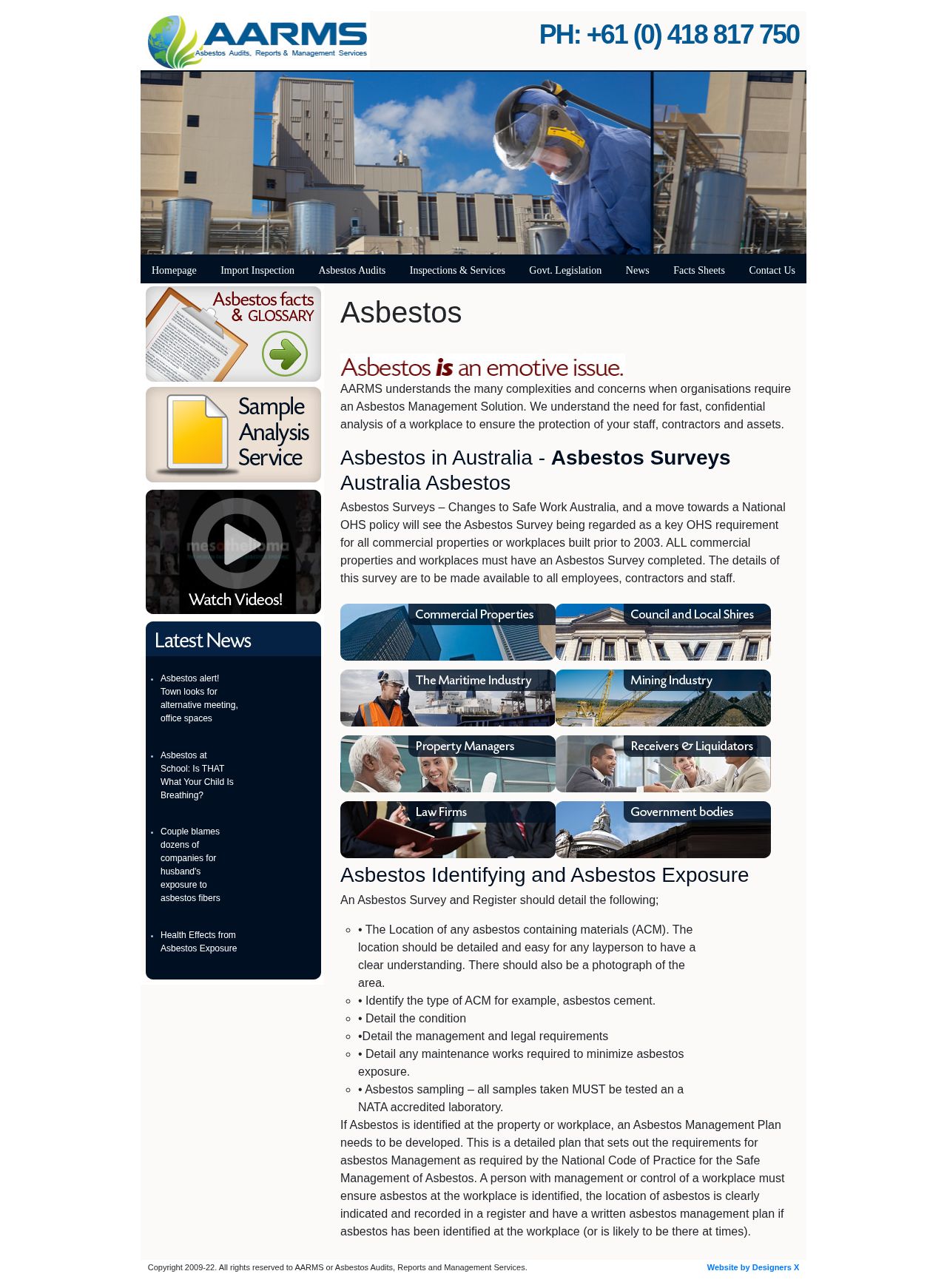 Asbestos Register website