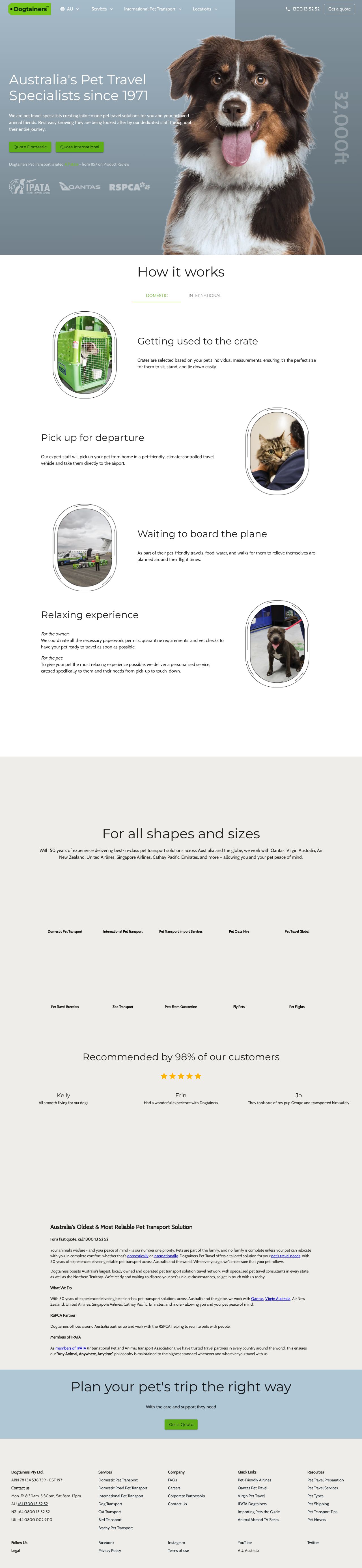 Dogtainers website