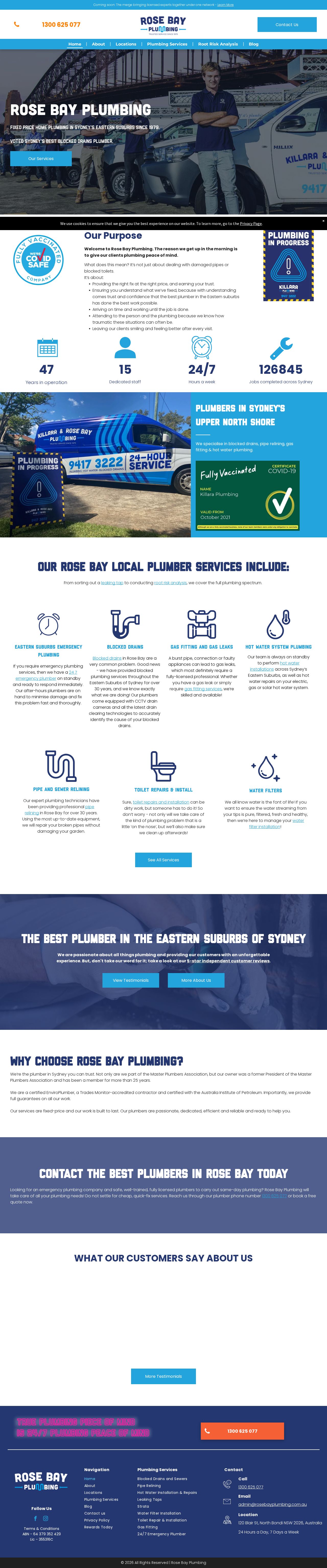Rose Bay Plumbing website
