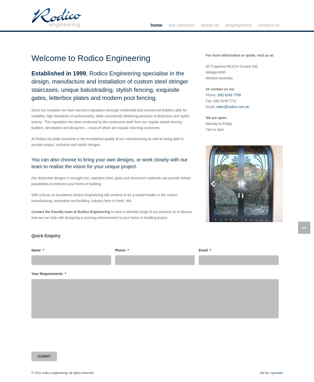 Rodico Balustrades Perth website