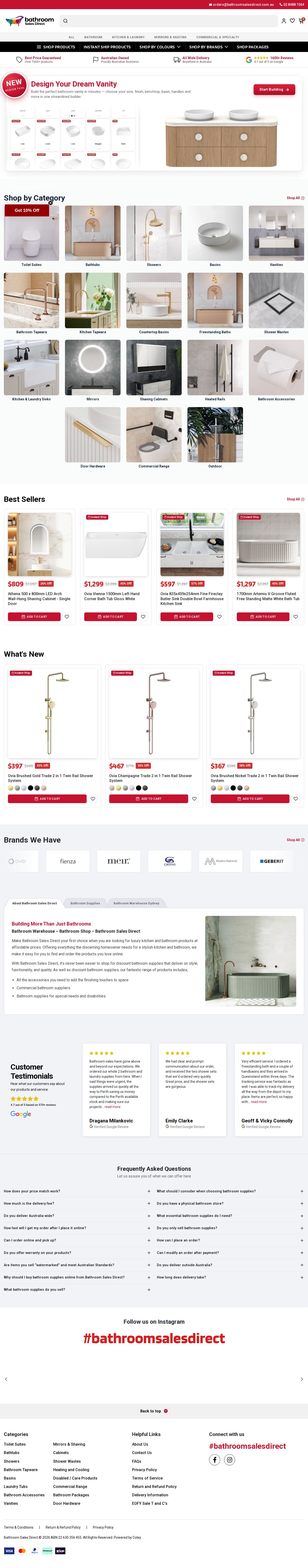 Bathroom Sales Direct website