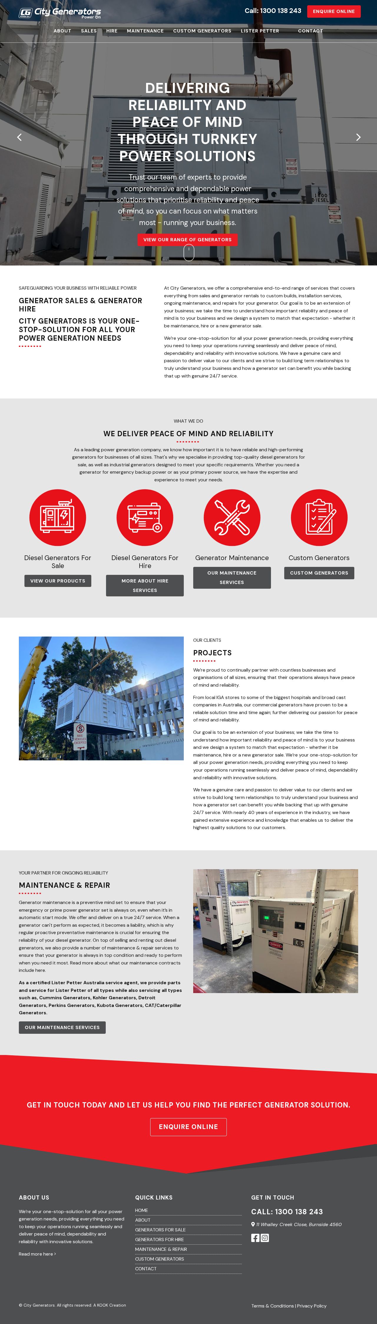 City Generators website