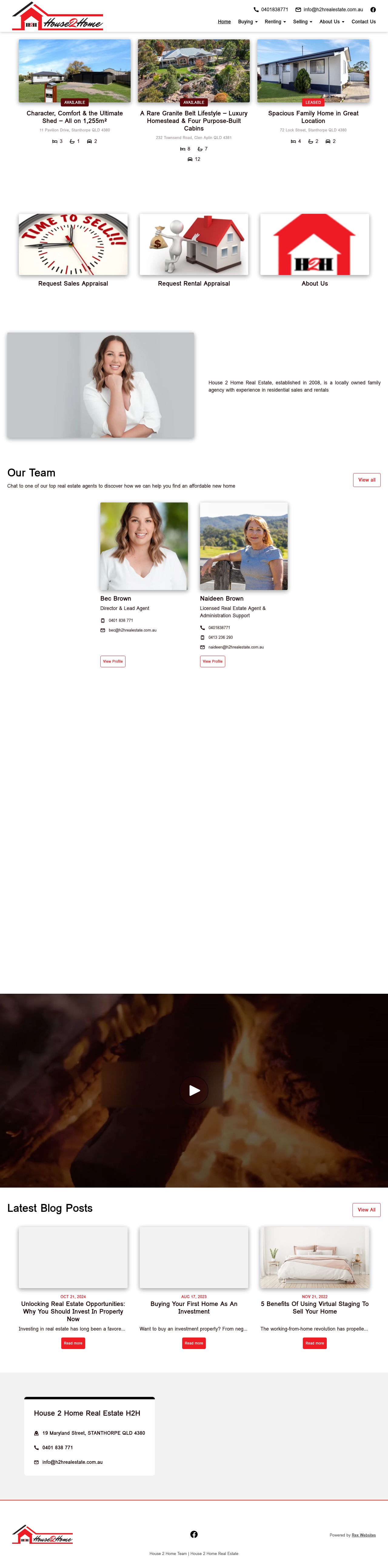 House To Home Real Estate website