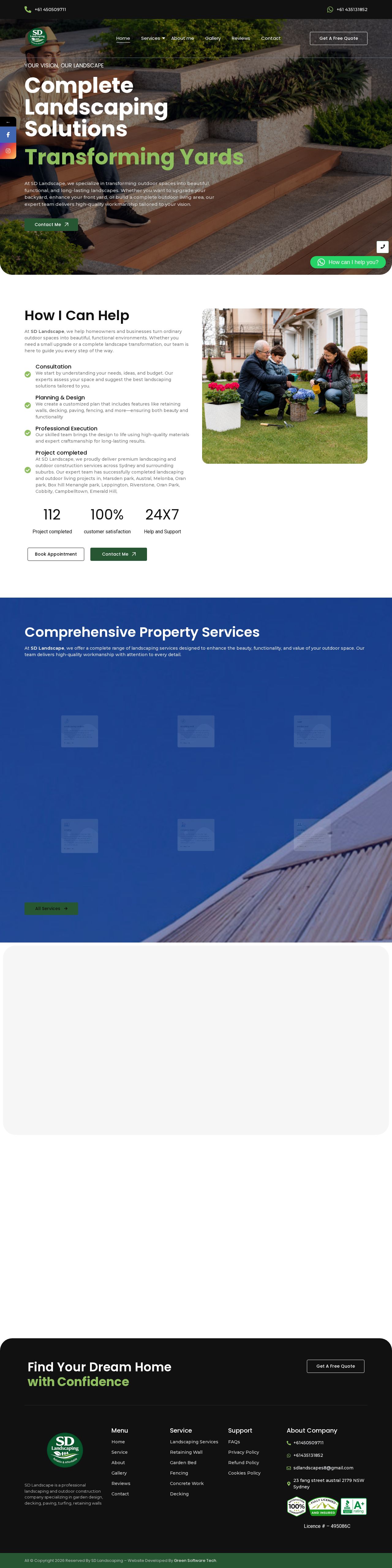 S & D Landscape Maintenance Services Pty Ltd website