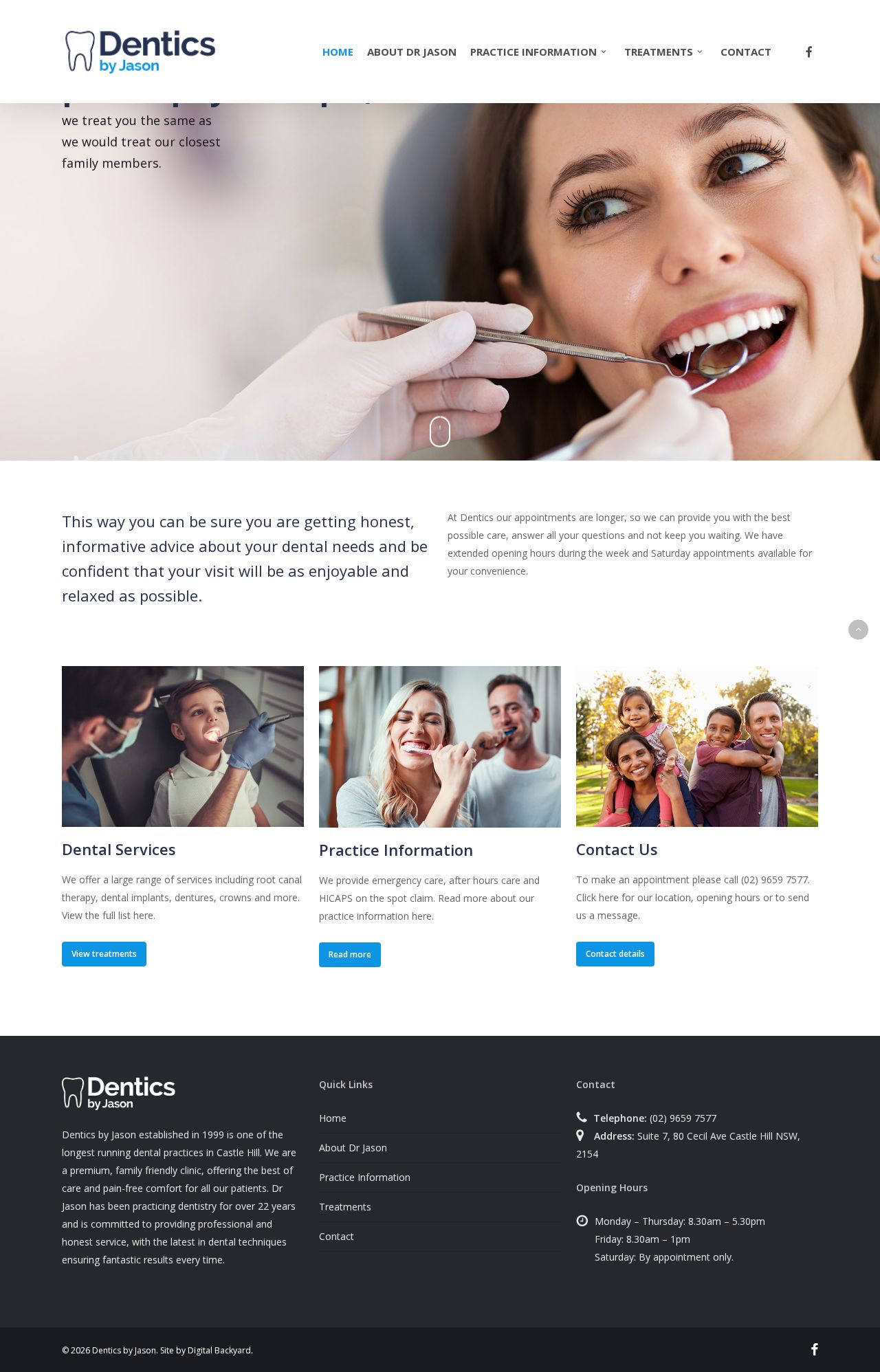 Dentist Castle Hill - Castle Hill Dental by Jason website