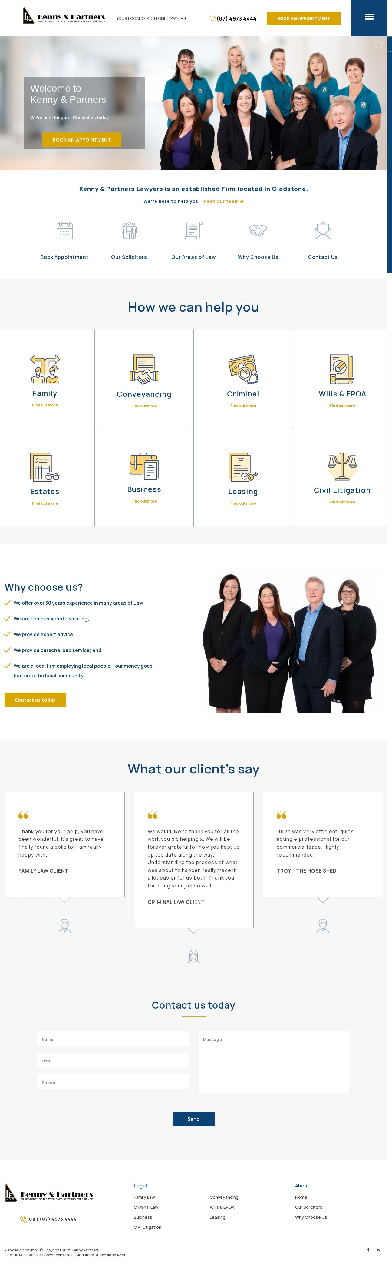 Kenny & Partners Lawyers website