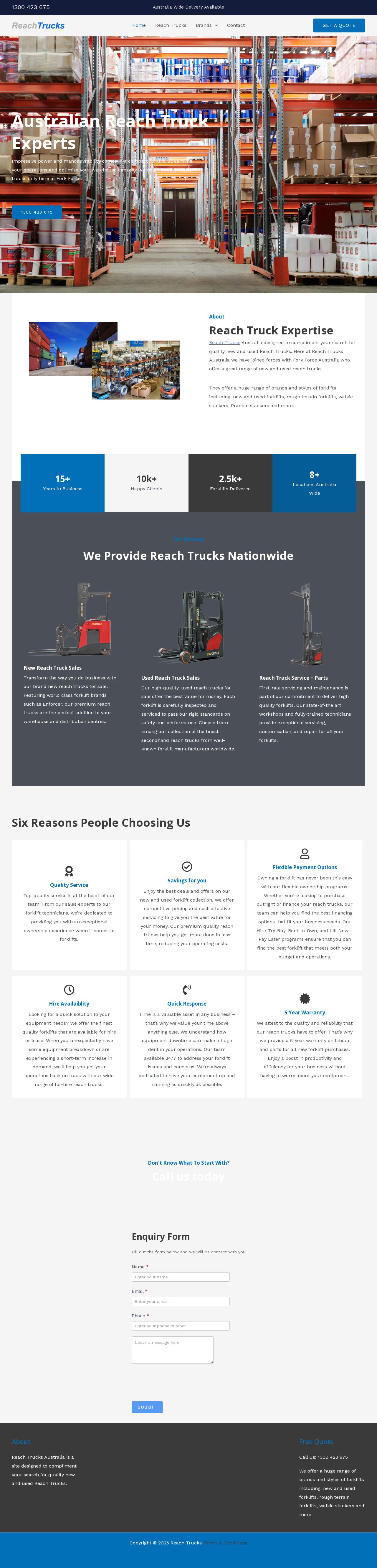 Reach Trucks website
