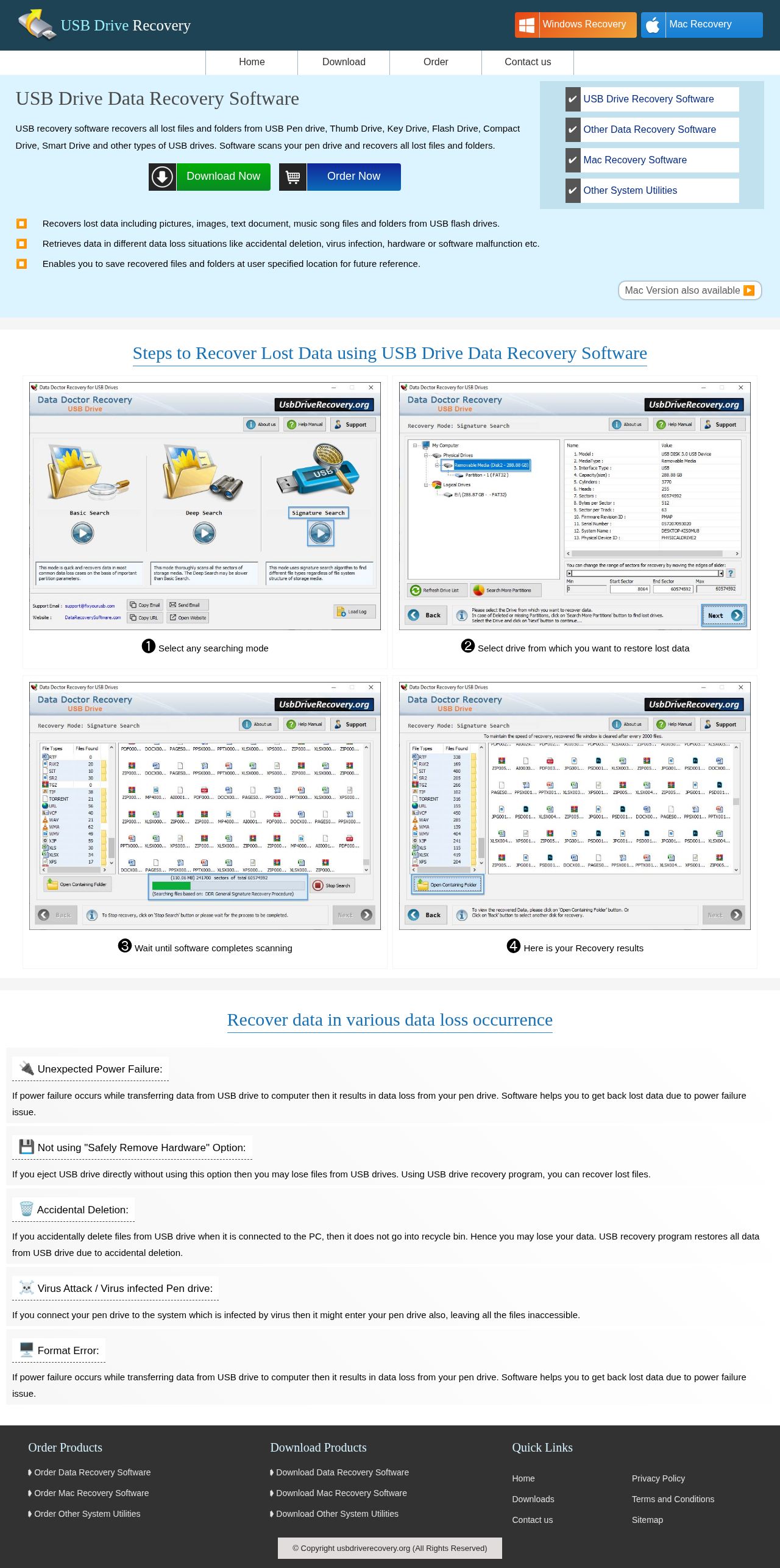usb recovery website