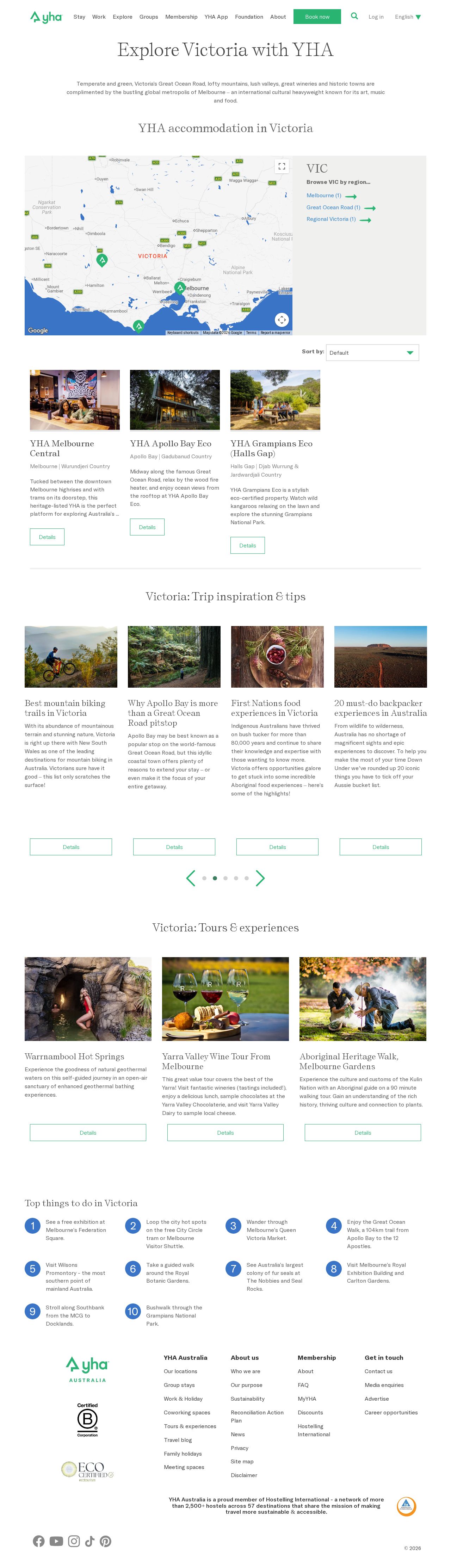 Riviera Backpackers website