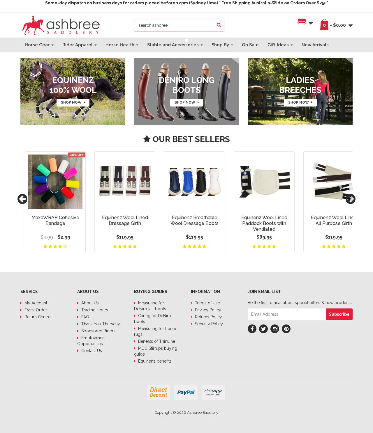 Ashbree Saddlery website