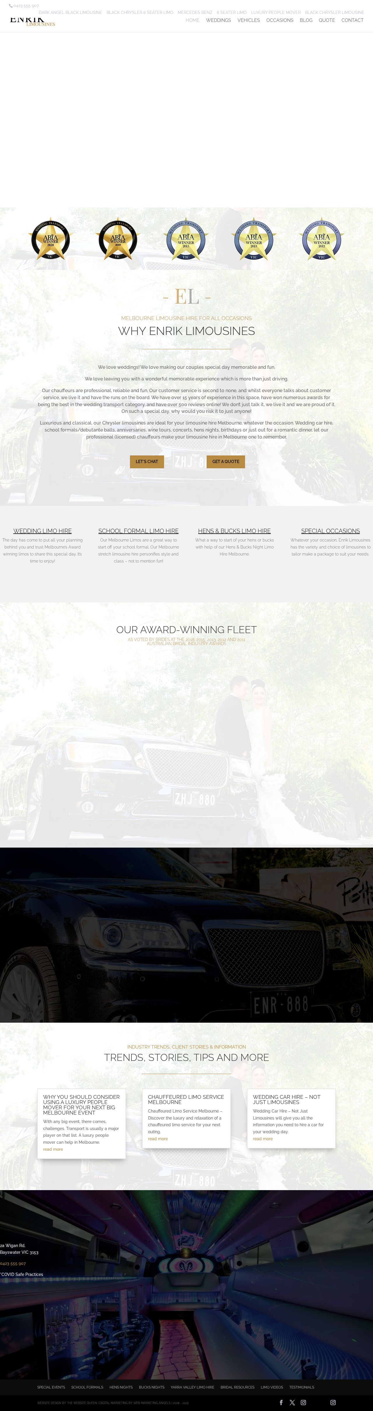 Enrik Limousines Melbourne website