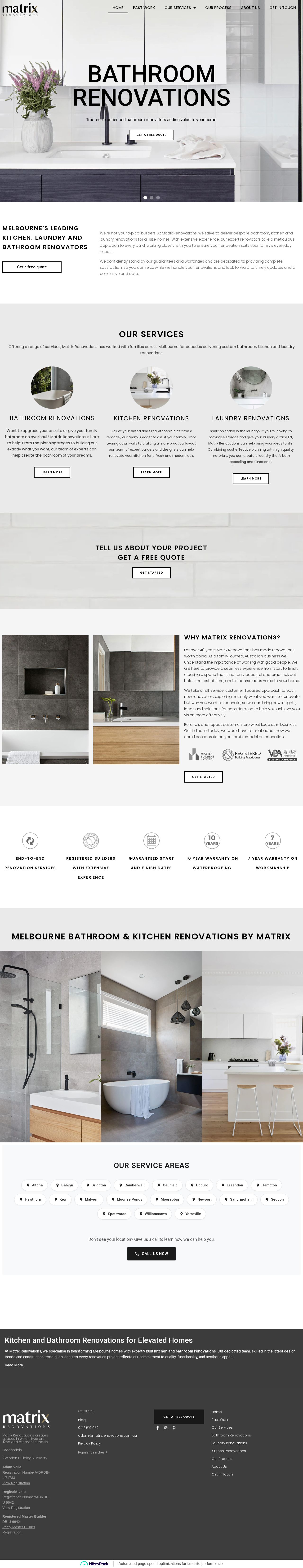 Matrix Bathrooms website