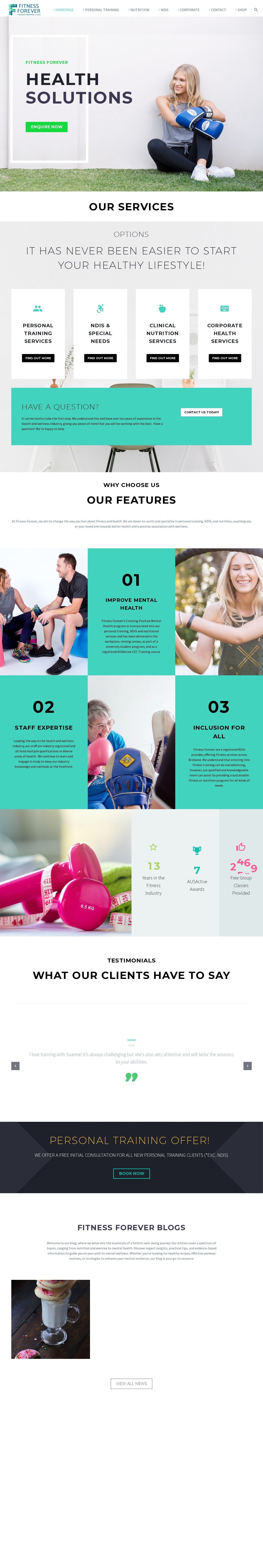 FITNESS FOREVER website