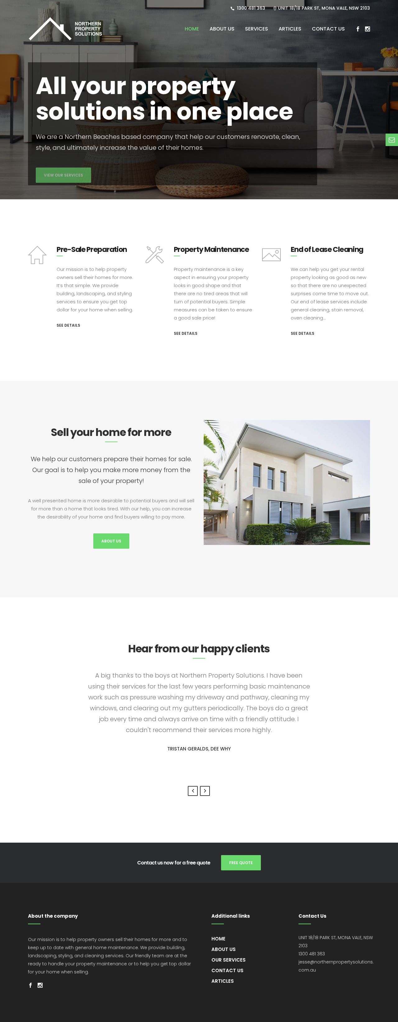 Northern Property Solutions website