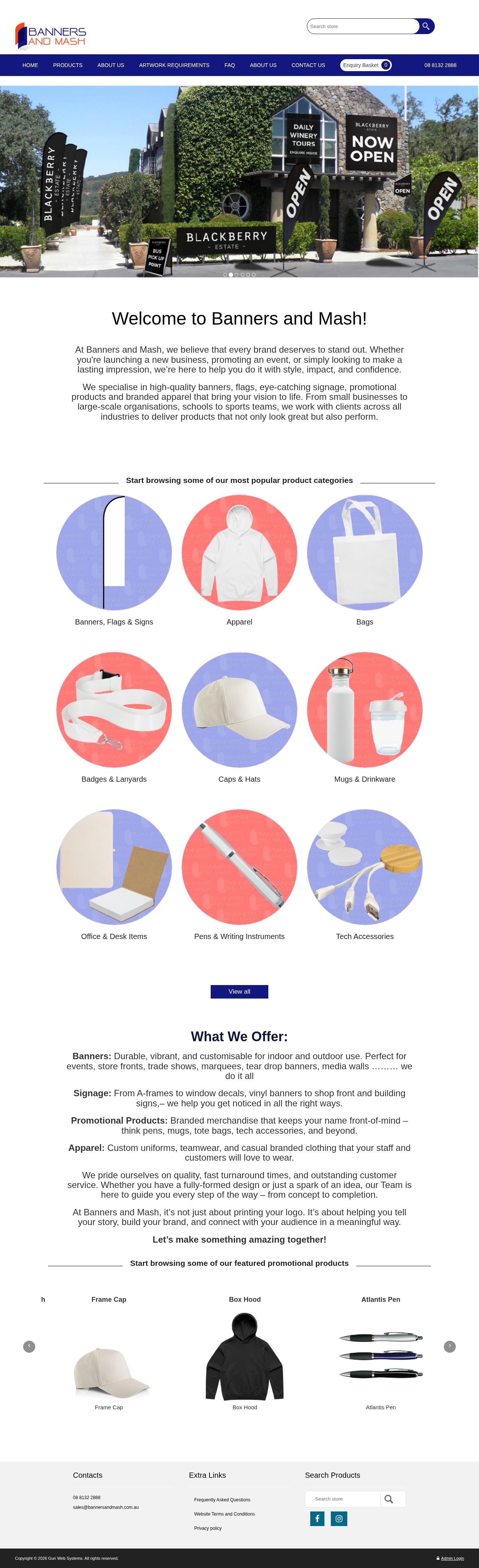 Banners and Mash Pty Ltd website
