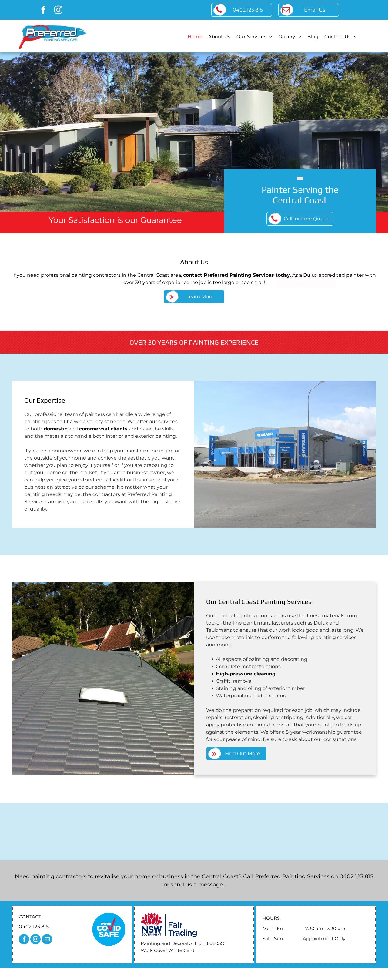Preferred Painting Services website