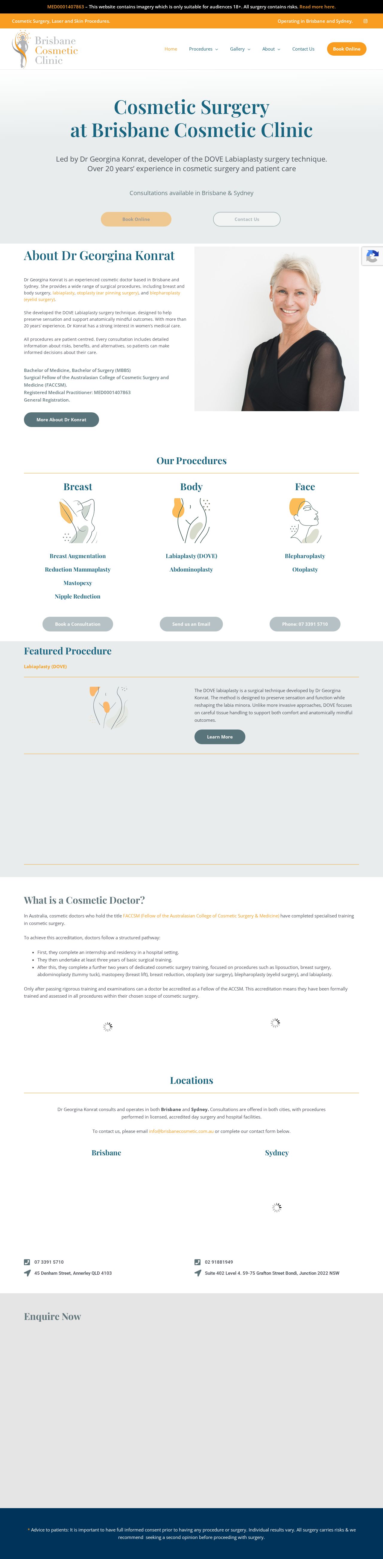 Brisbane Cosmetic Clinic website