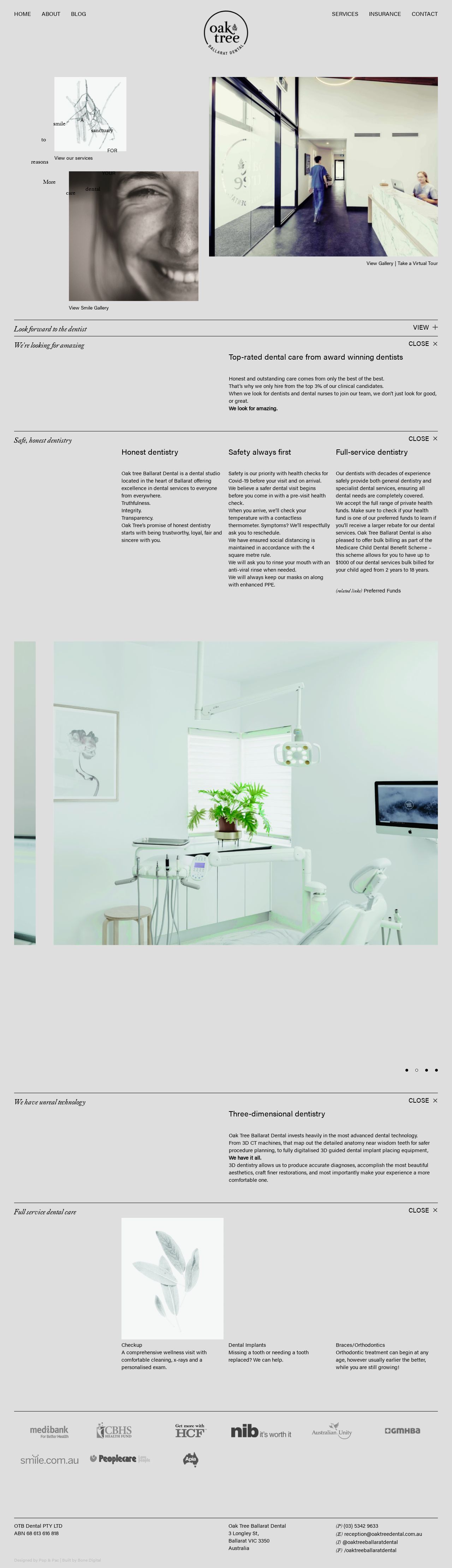 Dentist Ballarat Oak Tree website