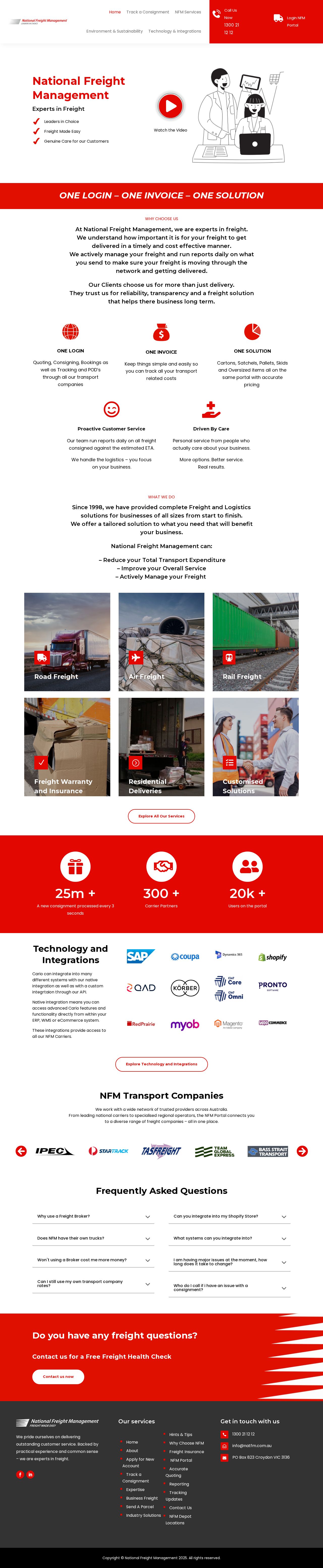 National Freight Management Pty Ltd website