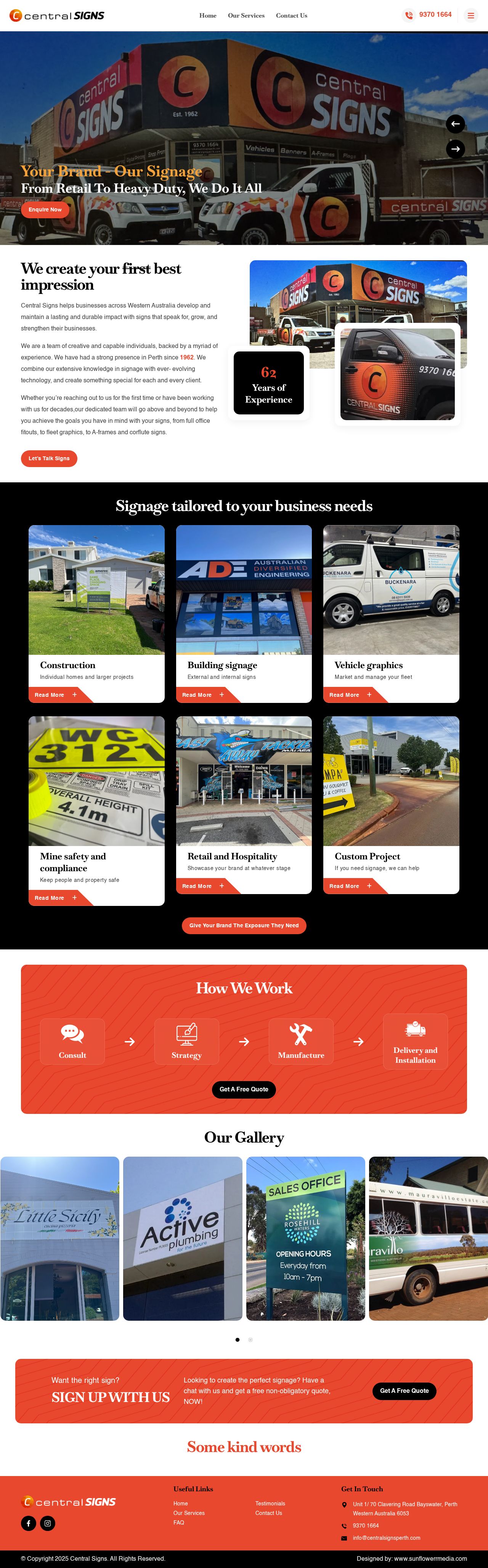 Central Signs website