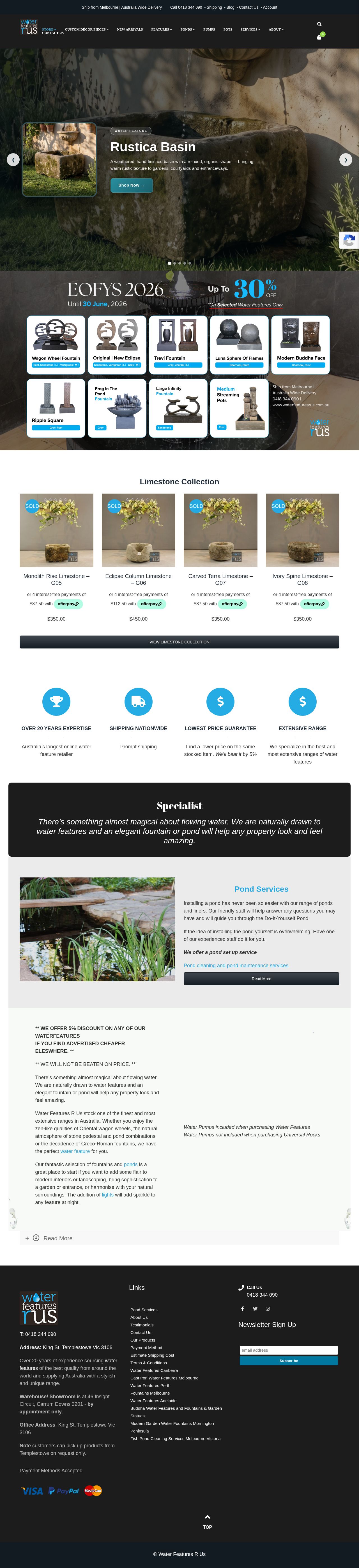Water Features R US website