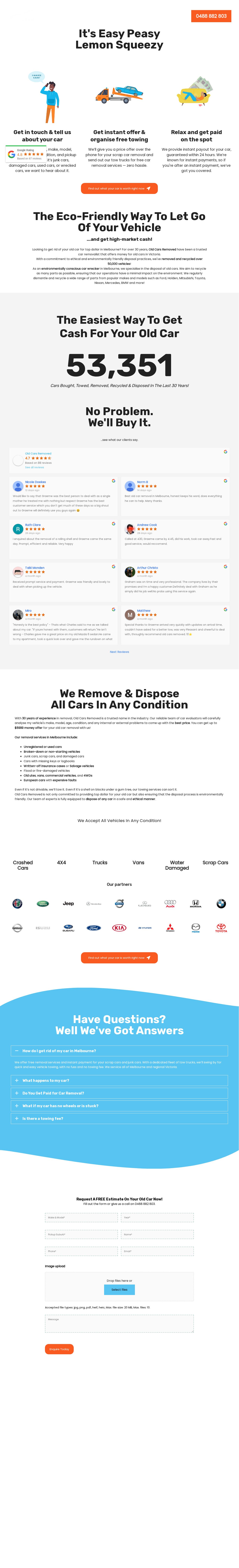 Old Cars Removed website