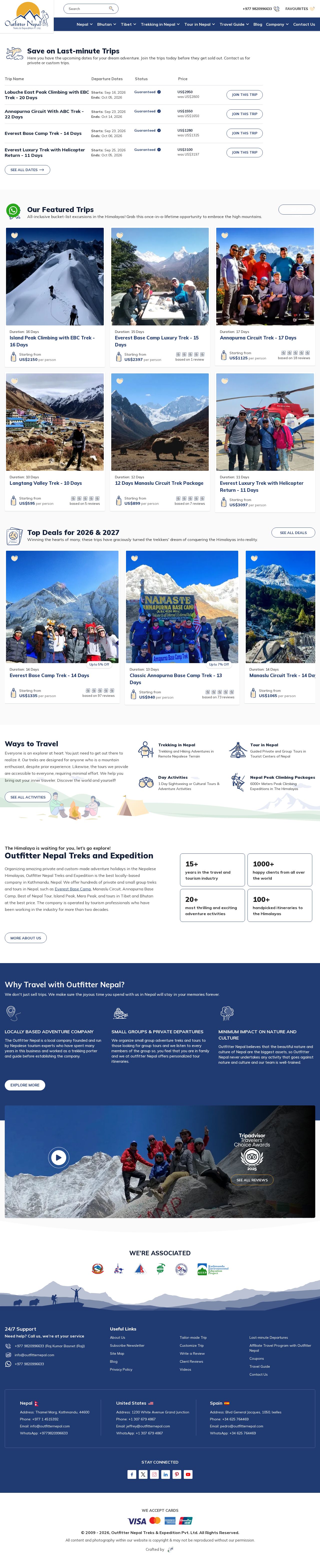 Outfitter Nepal Treks & Expedition P. Ltd. website