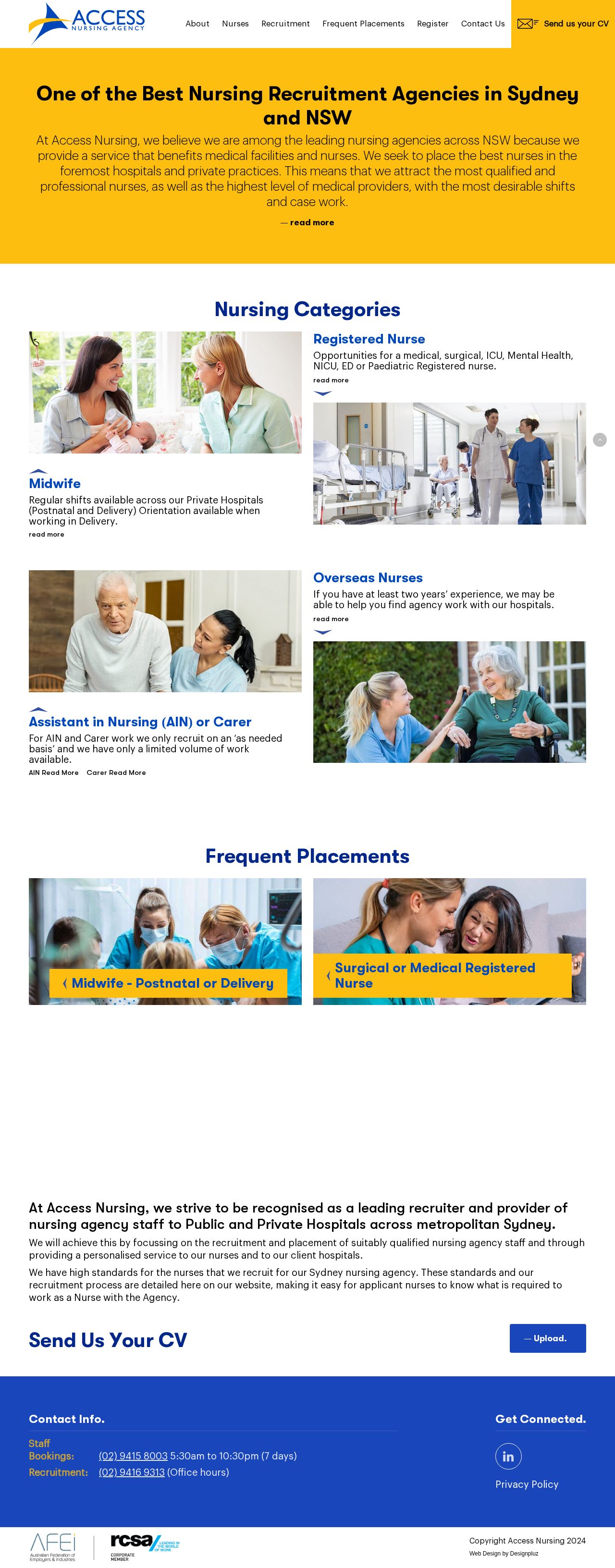 Access Nursing Agency website