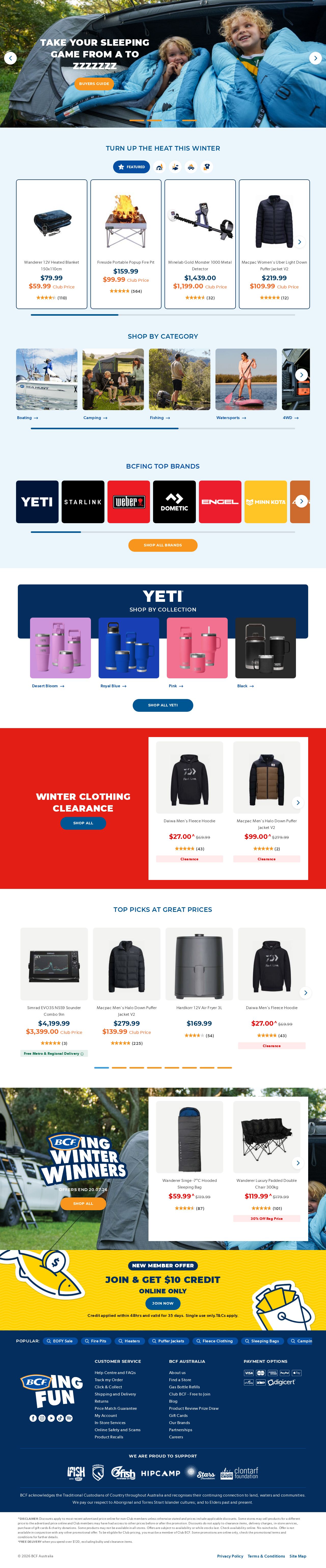 Camping Equipment website