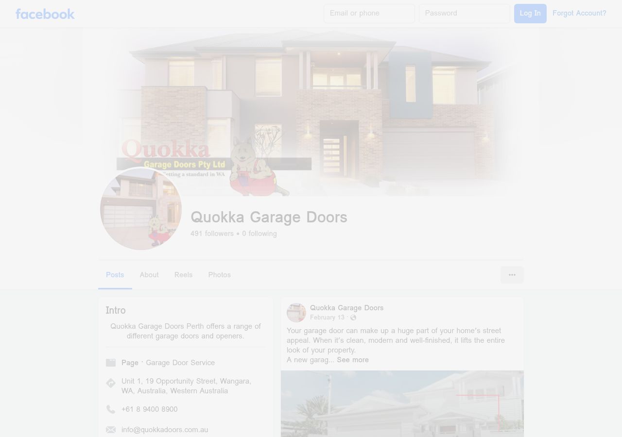 Quokka Garage Doors website