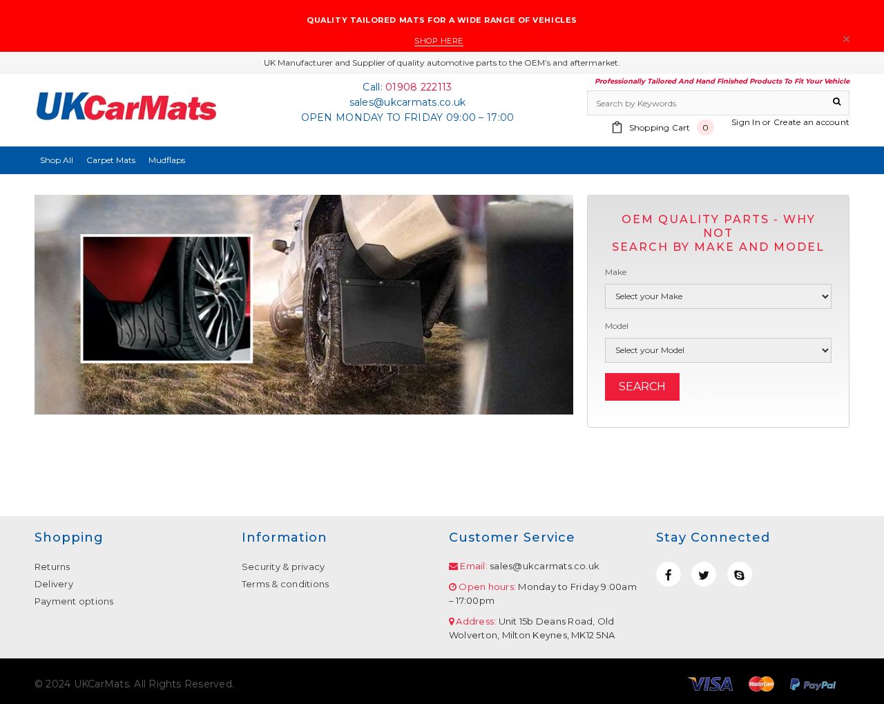 Tailored Car Mats website