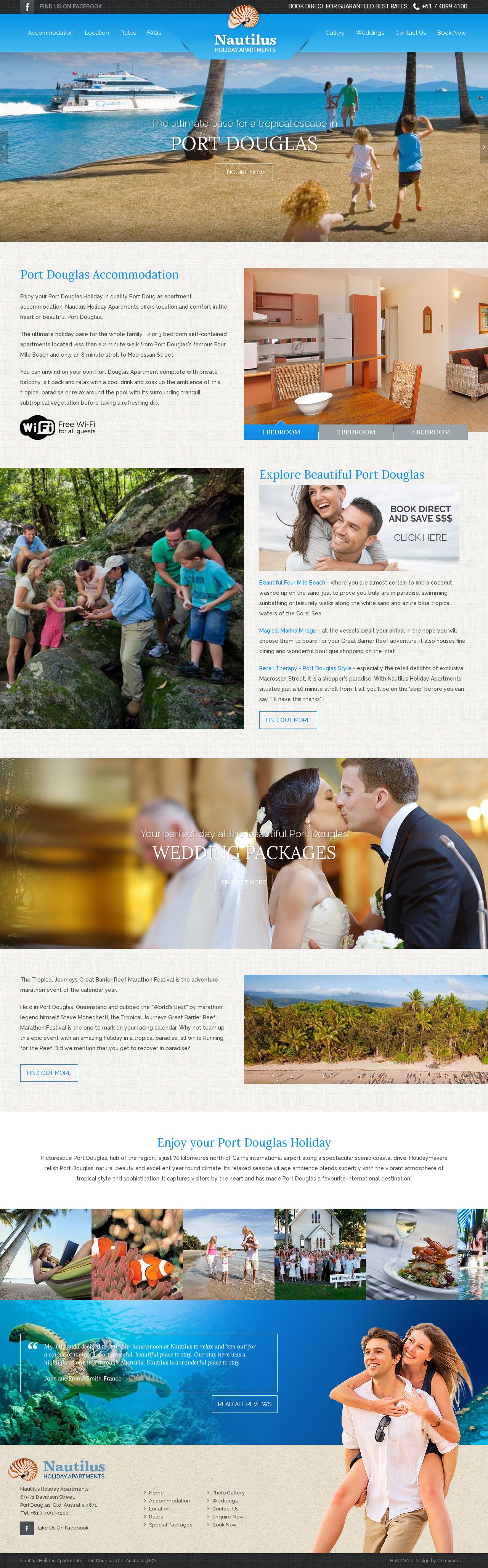 Nautilus Holiday Apartments website
