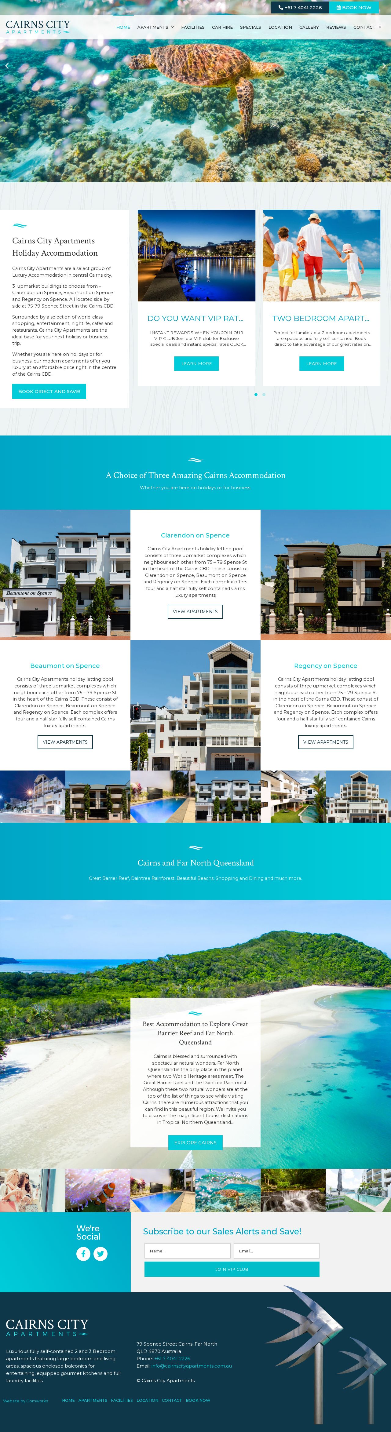 Cairns City Apartments website