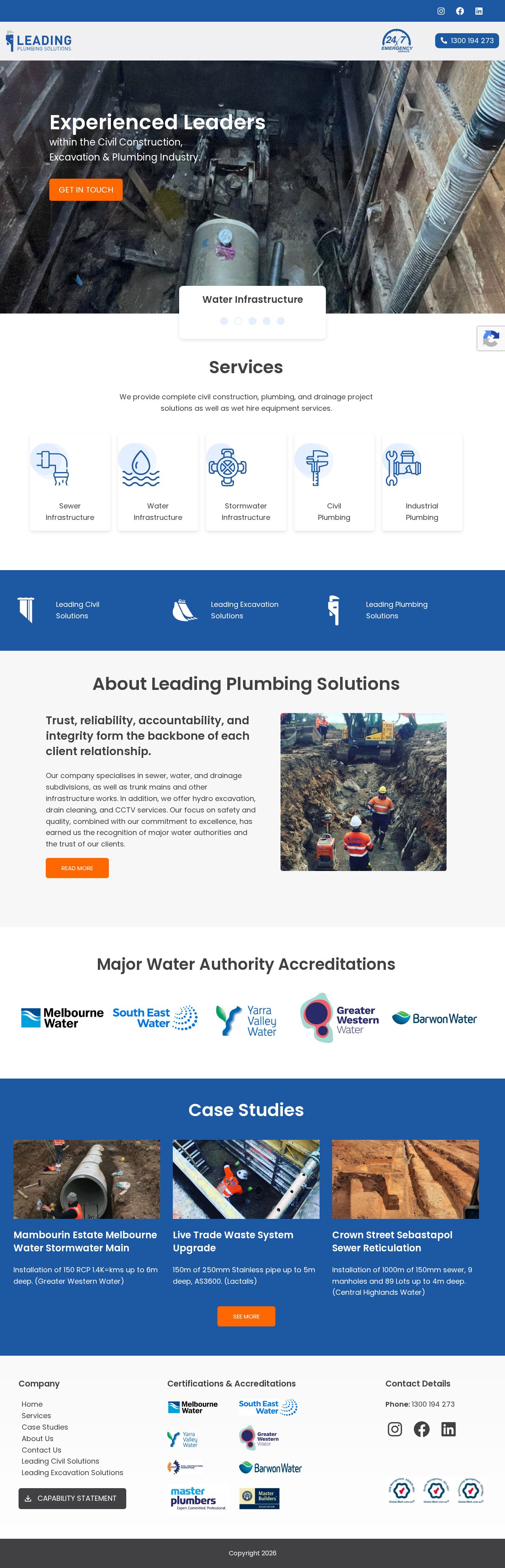 Leading Plumbing Solutions website