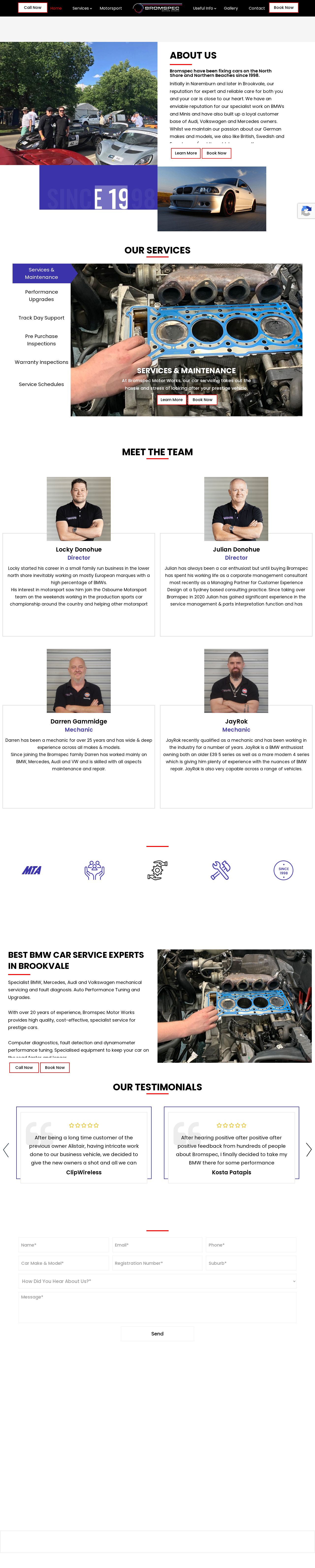 Bromspec Motor works website