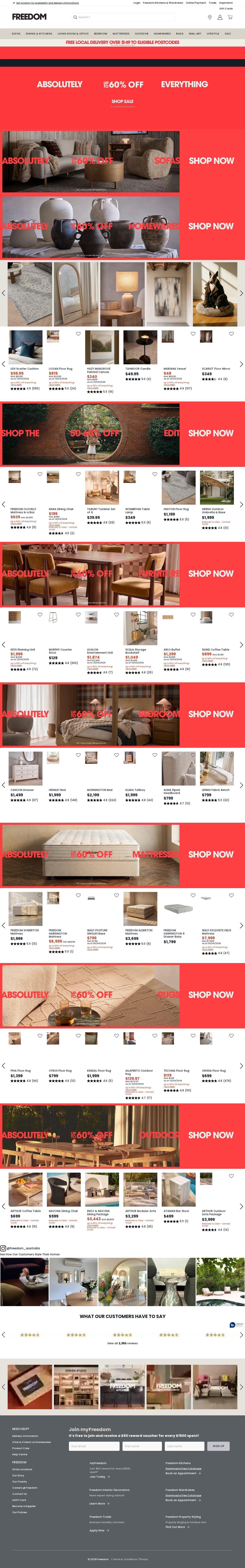 Freedom furniture and homewares website