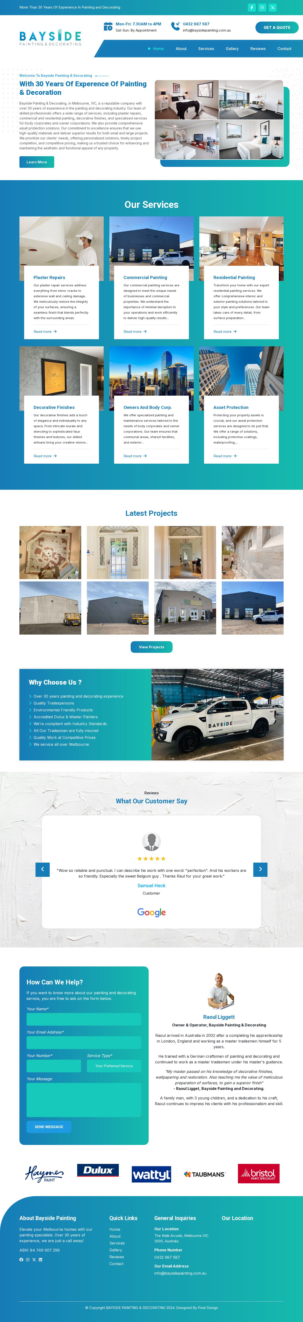 Painting and Decorating Services website