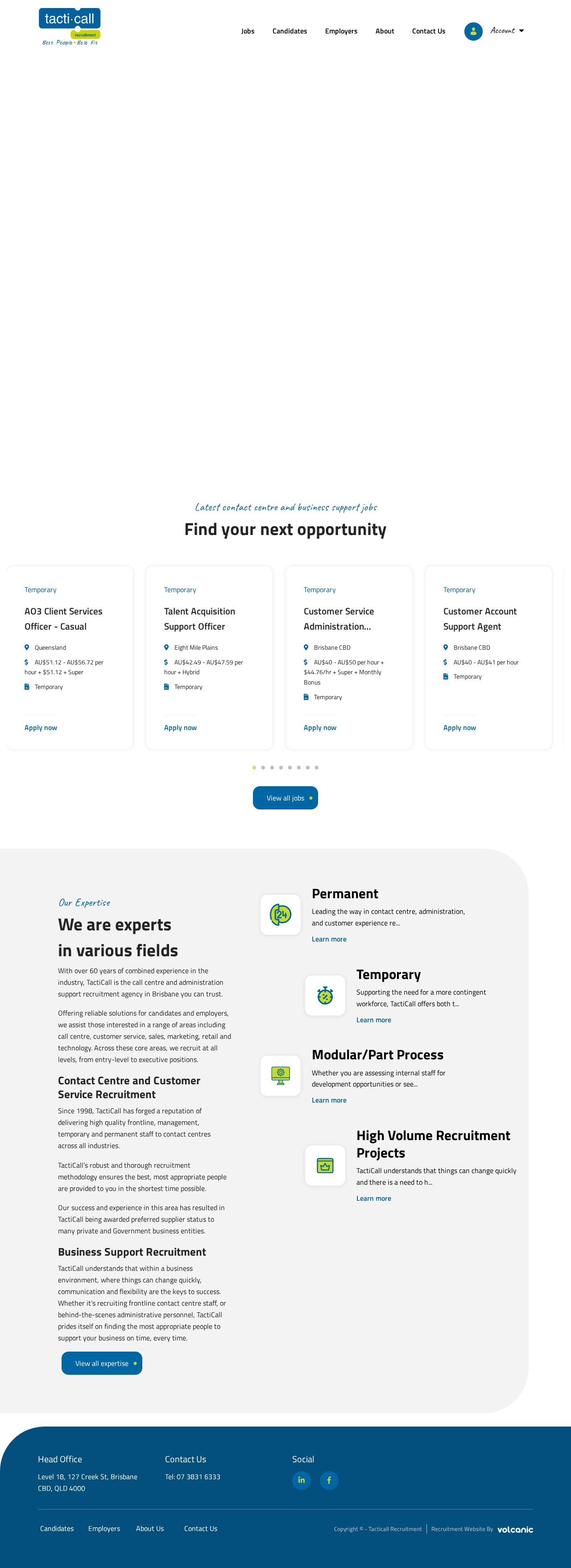 TactiCall Recruitment Services website