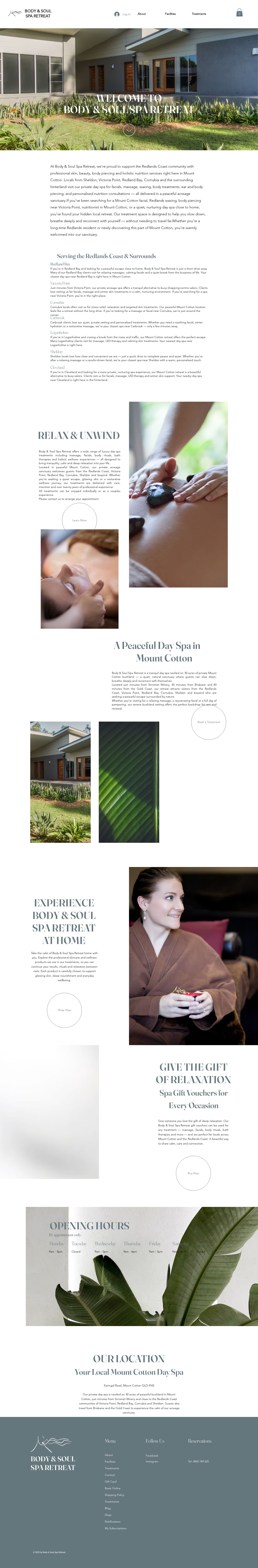 Body & Soul Spa Retreat Salamander Bay website