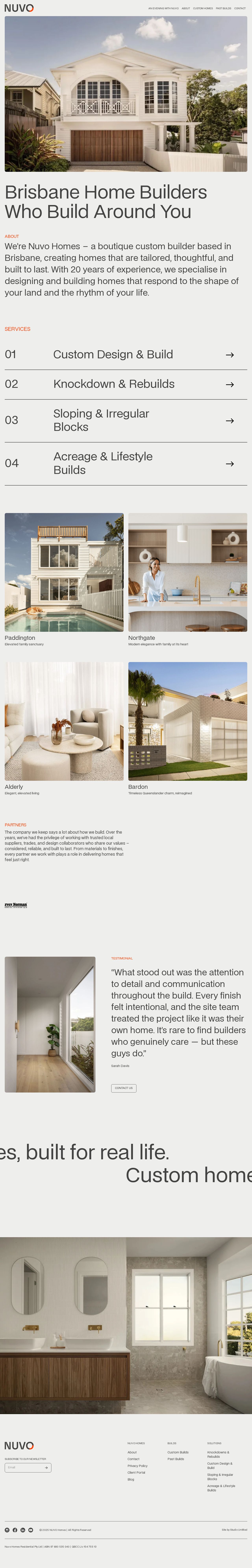 NUVO Homes website