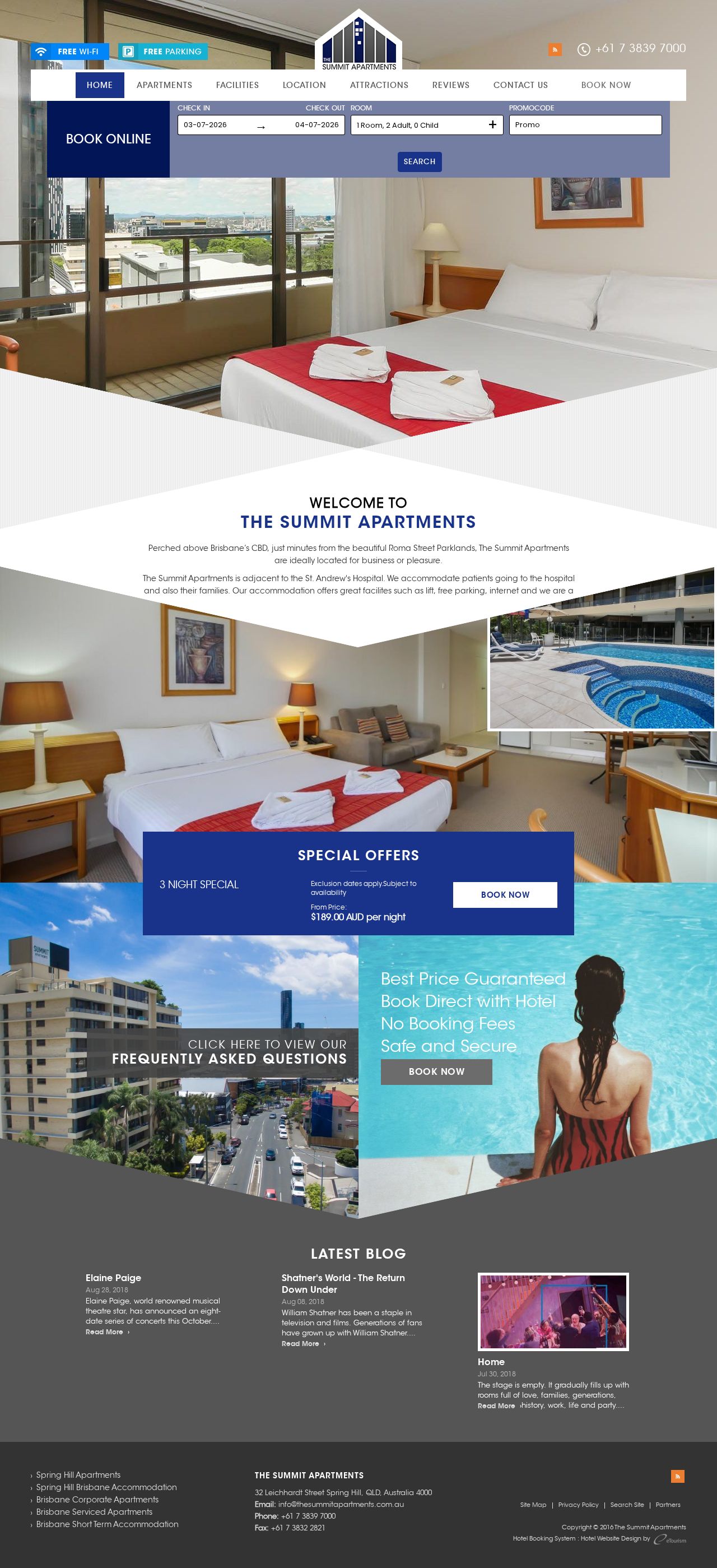 The Summit Apartments website