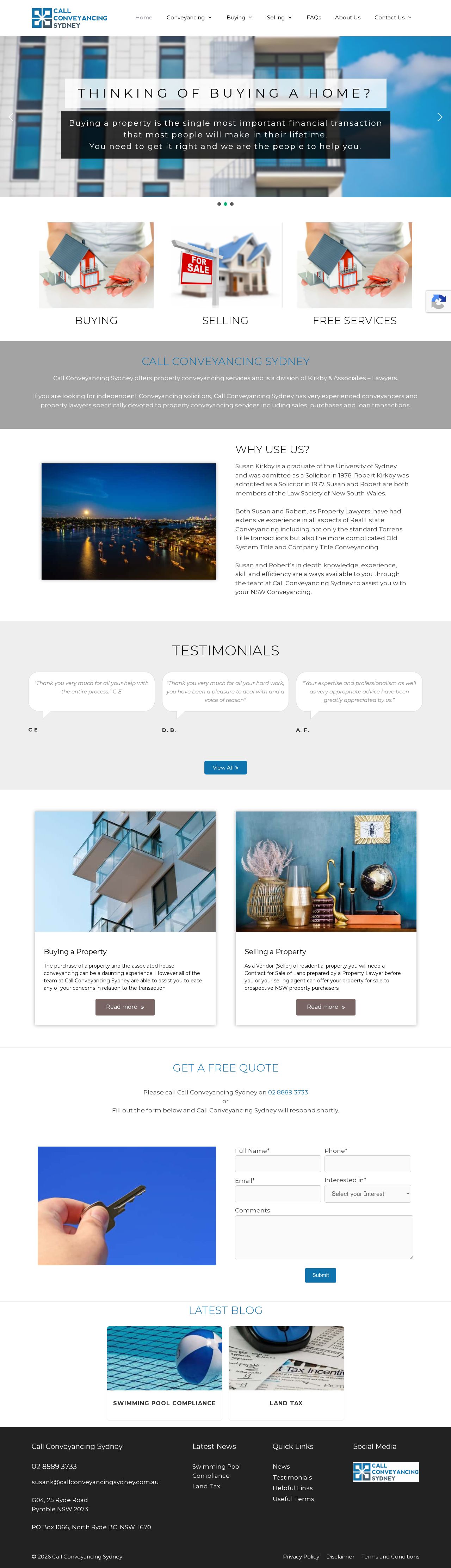 Call Conveyancing Sydney website