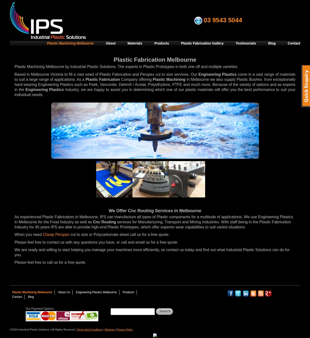 Industrial Plastic Soloutions website