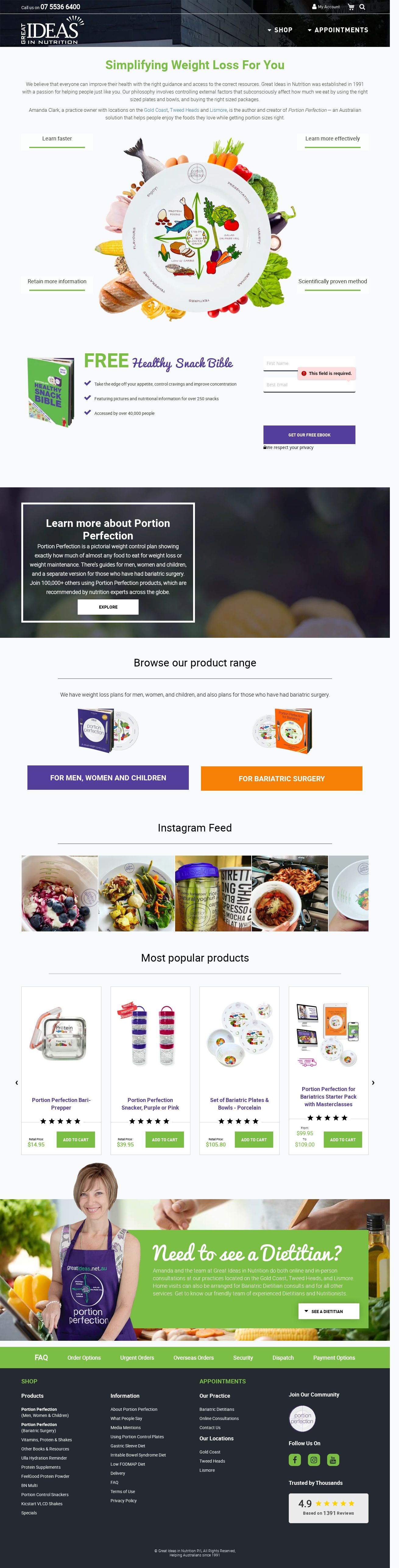 Great Ideas in Nutrition website