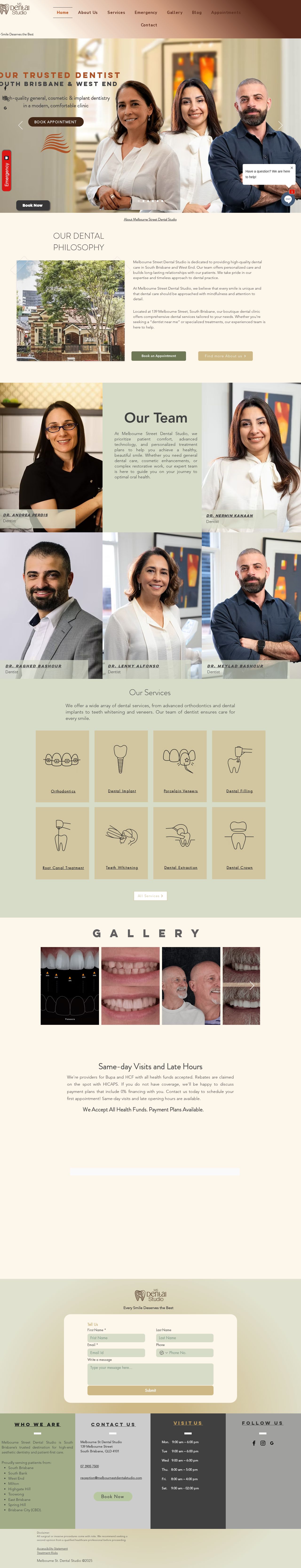 Melbourne Street Dental Studio website