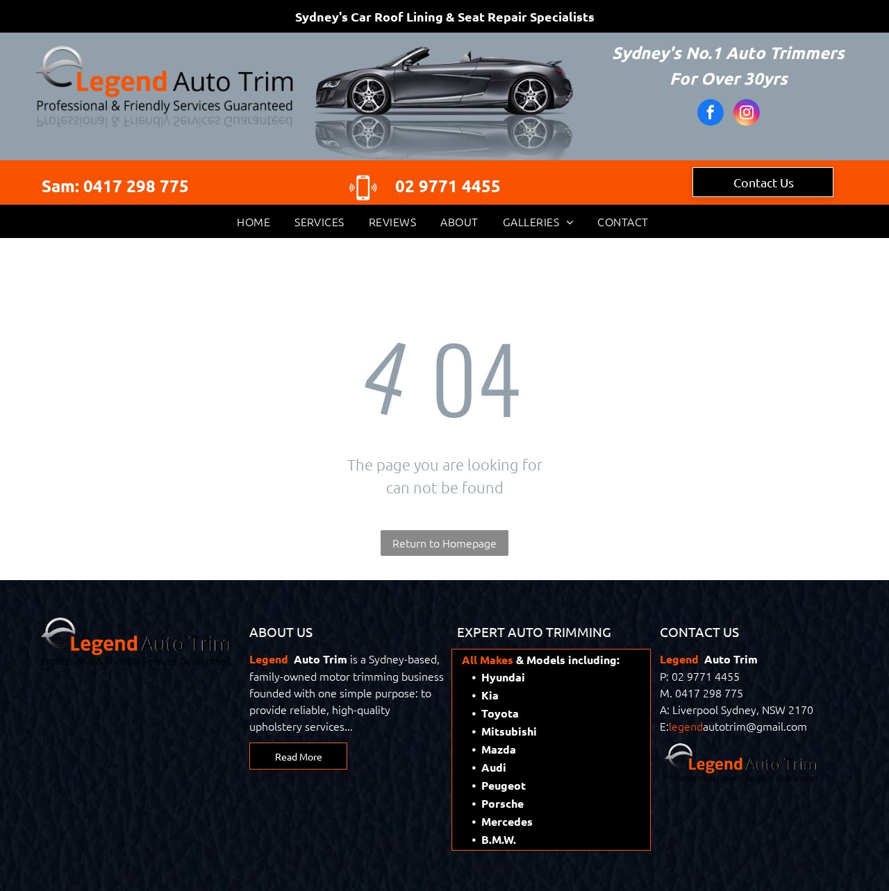 Legend Auto Trim website