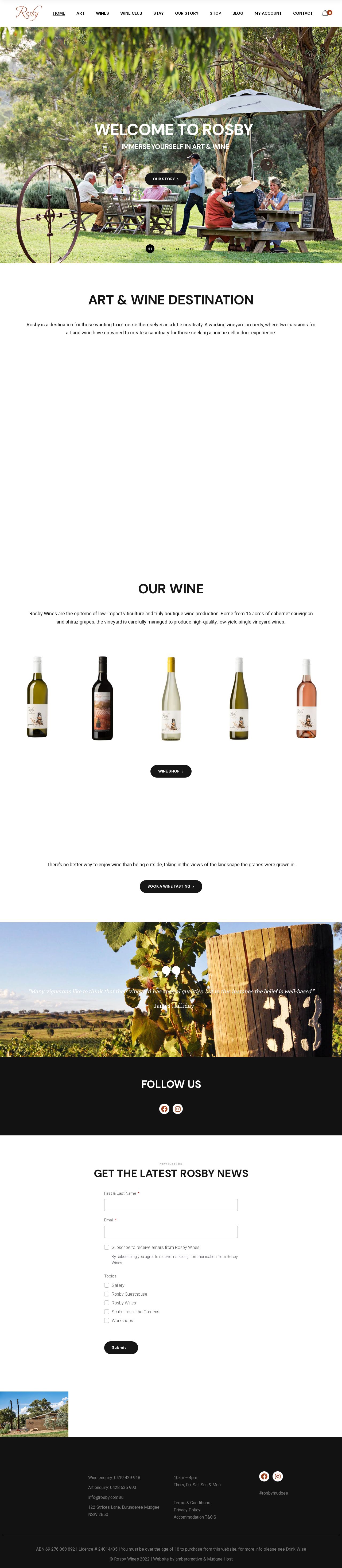 Rosby Premium Wines website